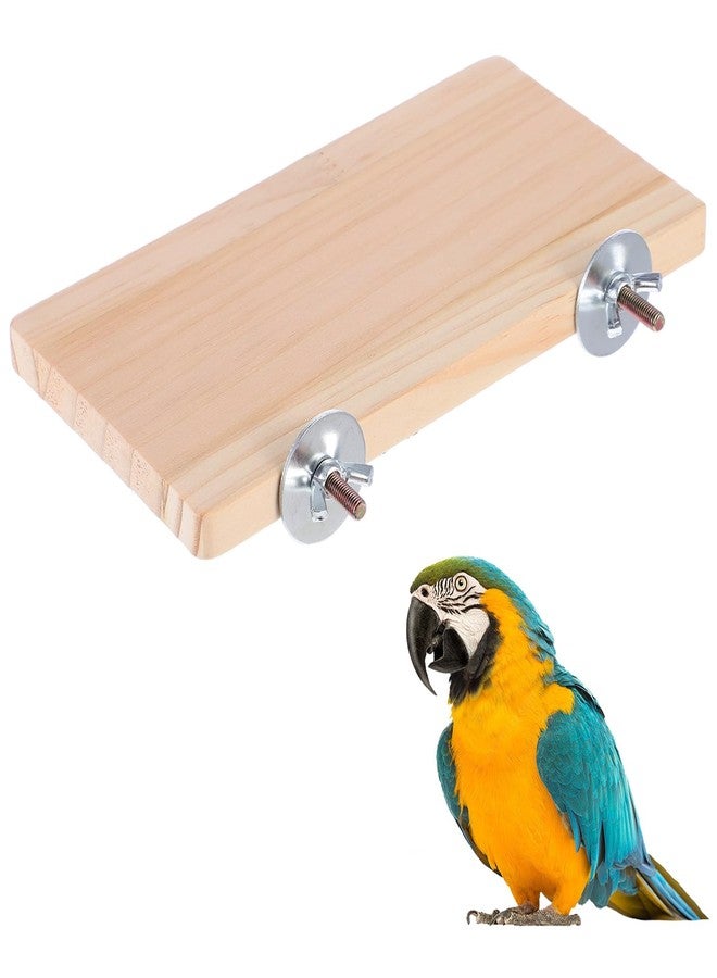Zelphvt Wooden Parrot Perch Corner Bird Perch Platform Flat Stand 7.48 × 3.93 Inches Wood Perch Birds Platform Parrot Stand for Bird Cages Corner Shelf for Parakeet Cockatiel Lovebird Rat Hamster - Image 1